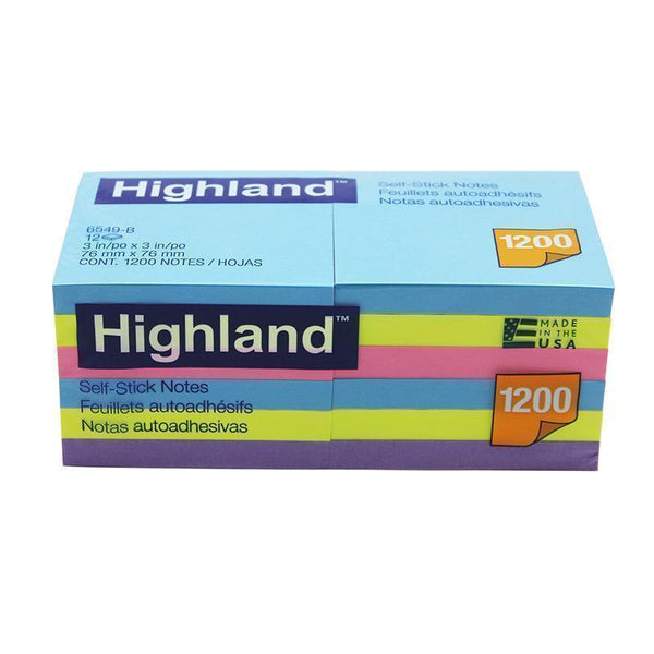 HIGHLAND SELF-STICK 12 PADS 3 X 3-Supplies-JadeMoghul Inc.