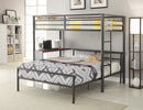 Highly Purposeful Metal Twin Loft Bed, Dark Gunmetal-Bunk Beds-Gray Black-Metal-JadeMoghul Inc.