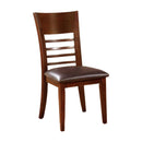 Hillsview I Transitional Side Chair, Brown Cherry, Set Of 2-Armchairs and Accent Chairs-Brown Cherry-Leatherette Solid Wood Wood Veneer & Others-JadeMoghul Inc.