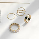 Hiphop/Rock Metal Geometry Circular Punk Rings Set Opening Index Finger Accessories Buckle Joint Tail Ring for Women Jewelry AExp