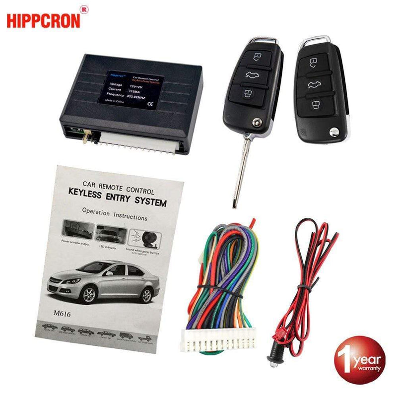Hippcron Car Central Door Lock Auto Keyless Entry System Button Start Stop Keychain Central Kit Universal Car 12V JadeMoghul Inc. 
