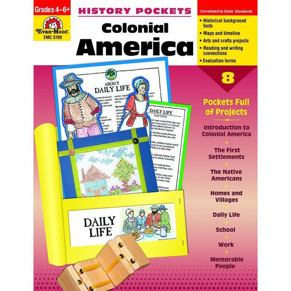 HISTORY POCKETS COLONIAL AMERICA-Learning Materials-JadeMoghul Inc.