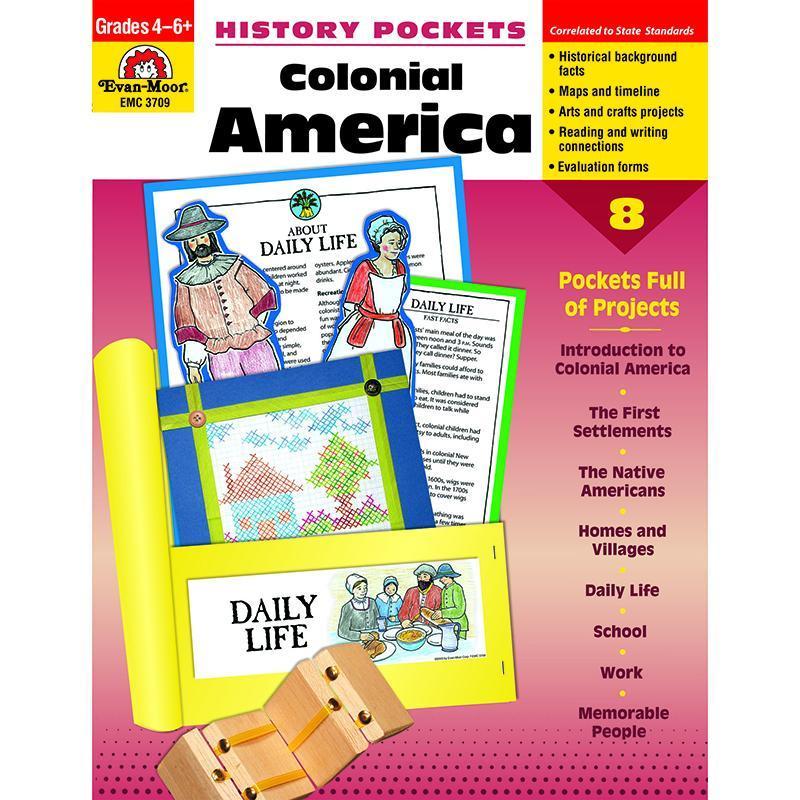 HISTORY POCKETS COLONIAL AMERICA-Learning Materials-JadeMoghul Inc.