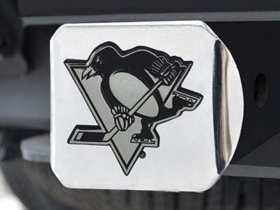 Hitch Cover - Chrome Trailer Hitch Covers NHL Pittsburgh Penguins Chrome Hitch Cover 4 1/2"x3 3/8" FANMATS