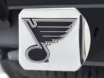 Hitch Cover - Chrome Trailer Hitch Covers NHL St. Louis Blues Chrome Hitch Cover 4 1/2"x3 3/8" FANMATS