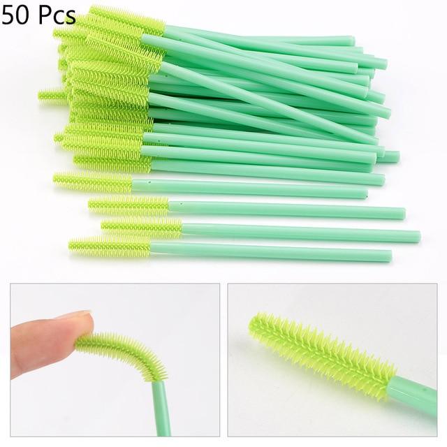 HMQ Disposable Silicone Gel Eyelash Brush Comb Mascara Wands Eye Lashes Extension Tool Professional Beauty Makeup Tool For Women AExp