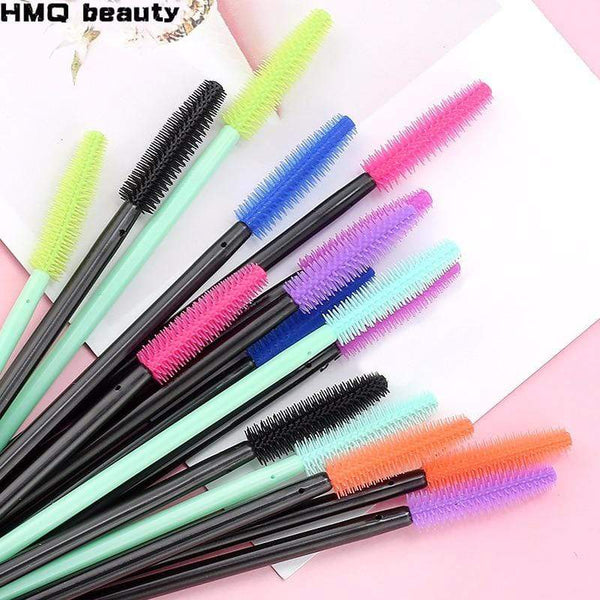 HMQ Disposable Silicone Gel Eyelash Brush Comb Mascara Wands Eye Lashes Extension Tool Professional Beauty Makeup Tool For Women AExp
