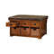 Hobart Antique Oak Storage Bench-Accent and Storage Benches-Leatherette Wood & Others-JadeMoghul Inc.