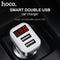 HOCO Car Charger Digital Display Dual USB Port for iPhone iPad Samsung Xiaomi Phone Charging Adapter 3.1A Car-charger Double USB-White-JadeMoghul Inc.