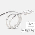 HOCO Original Metal Jelly Knitted Charging Data USB Cable For Apple iPhone Apple-Plug Indicator Charger Wire Data Transfer Sync-Silver for Lightning-30cm-JadeMoghul Inc.