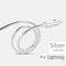 HOCO Original Metal Jelly Knitted Charging Data USB Cable For Apple iPhone Apple-Plug Indicator Charger Wire Data Transfer Sync-Silver for Lightning-30cm-JadeMoghul Inc.