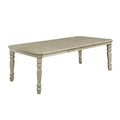 Holcroft Transitional Style Dining Table, Antiqued White-Dining Tables-Antiqued White-Solid Wood/Wood Veneer-JadeMoghul Inc.