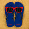 Holiday Style Personalised Flip Flops in Navy and Red