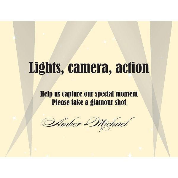 Hollywood Camera Table Sign (Pack of 1)-Disposable Cameras-JadeMoghul Inc.