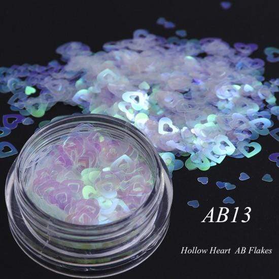 Nail Art Holographic Nail Glitter Mix Star Round Heart Flakes