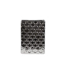 Home Accent Rectangular Porcelain Vase In Octagonal Pattern, Small, Silver Benzara