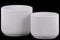 Home Accent Ribbed Patterned Ceramic Pot With  Tapered Bottom, Glossy White, Set of 2 Benzara