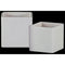 Home Accent Square Shaped Ceramic Pot with Embossed Diamond Design, White, Set of 2 Benzara