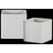 Home Accent Square Shaped Ceramic Pot with Embossed Lattice Square Design, White, Set of 2 Benzara