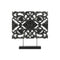 Wood Wide Rectangular Filigree Ornament on Rectangular Stand in Matte Finish, Black