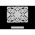 Wood Wide Rectangular Filigree Ornament on Rectangular Stand in Matte Finish, White