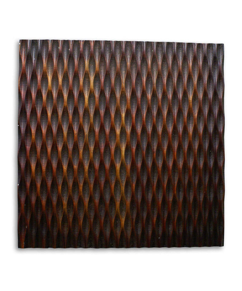 Home Art Contemporary Art - 1" x 36" x 36" Brown, Metallic, Ridge - Wall Art HomeRoots