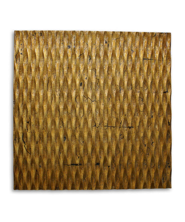 Home Art Contemporary Art - 1" x 36" x 36" Gold, Metallic, Ridge - Wall Art HomeRoots