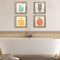Home Art Contemporary Art - 10" X 0.5" X10" 4Pcs Multi-color Floss, Flush, Wipe, Wash Wall Art HomeRoots