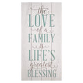 Home Art Contemporary Art - 10" X 1.5" X 20" "The Love Of A Family Is A Life's Greatest Blessing" Wall Art HomeRoots