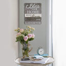 Home Art Contemporary Art - 14" X 1.13" X 18" Gray "Bless Our Home With Love And Laughter" Wall Art HomeRoots