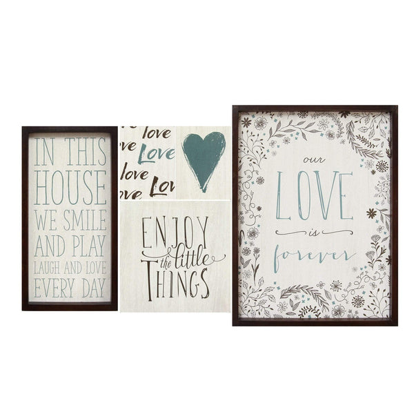 Home Art Contemporary Art - 24" X 1" X 18" 5Pcs Multi-color Love Is Forever Wall Art HomeRoots