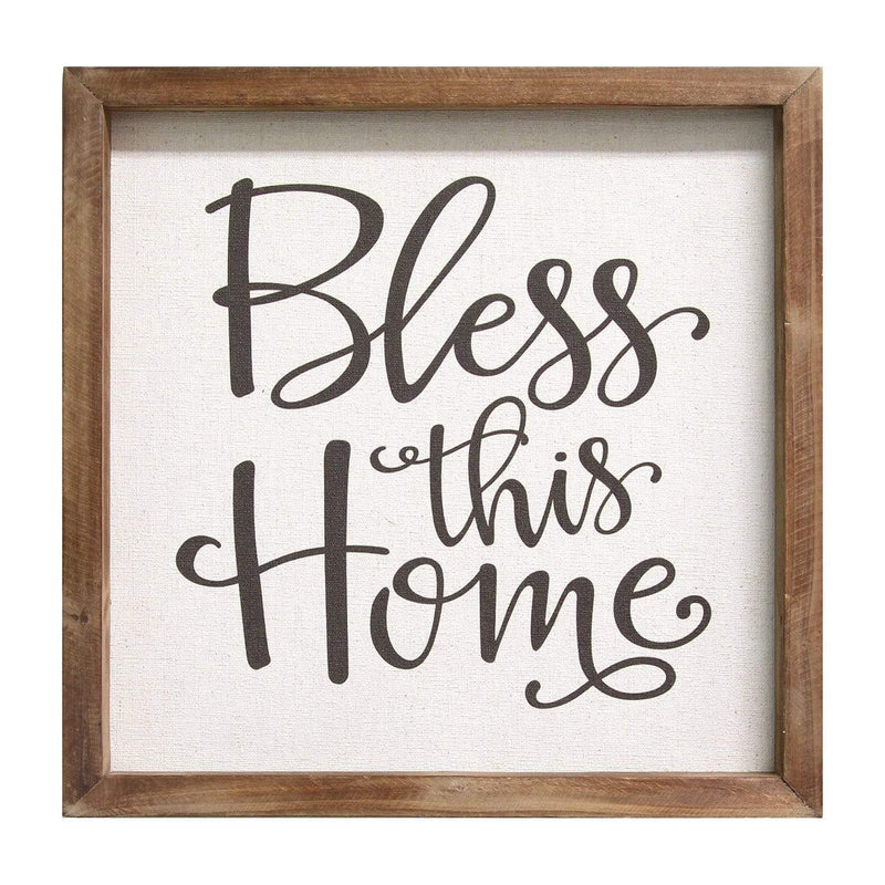 Home Art Modern Art - 12" X 1" X 12" Multi-color "Bless This Home" Wall Art HomeRoots