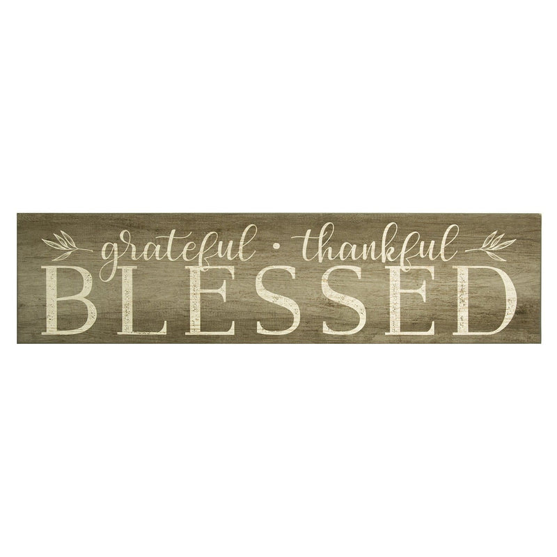 Home Art Modern Art - 28" X 1.5" X 7" "Grateful, Thankful, Blessed" Wall Art HomeRoots