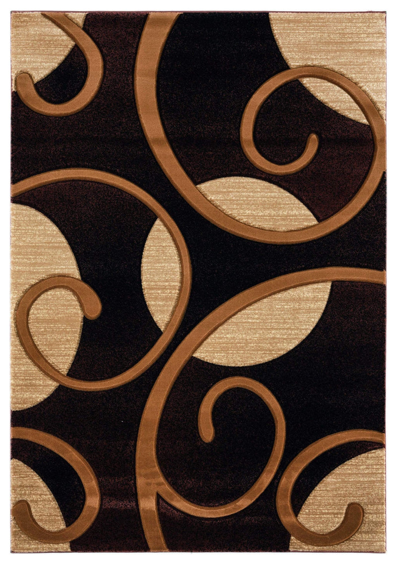 Home Decor Accent Decor - 94" x 126" x 0.53" Brown Olefin/Polypropylene Area Ruh HomeRoots