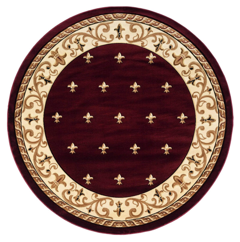 Home Decor Accent Decor - 94" x 94" x 0.53" Burgundy Olefin/Polypropylene Round HomeRoots