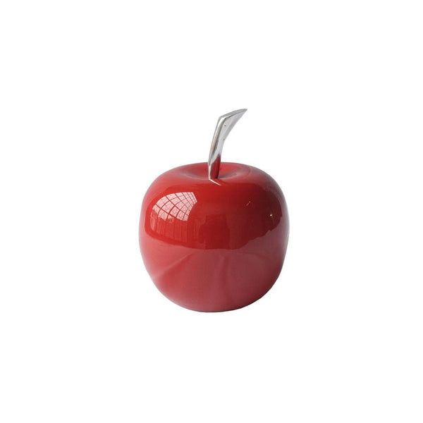 Home Decor Aesthetic Room Decor - 4.5" x 4.5" x 6" Buffed & Red - Small Apple HomeRoots