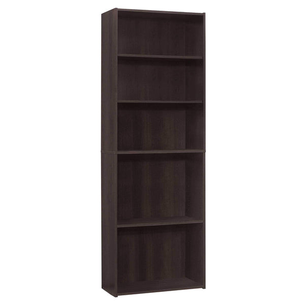 Home Decor Bookshelf Decor - 11'.75" x 24'.75" x 71'.25" Cappuccino, 5 Shelves - Bookcase HomeRoots
