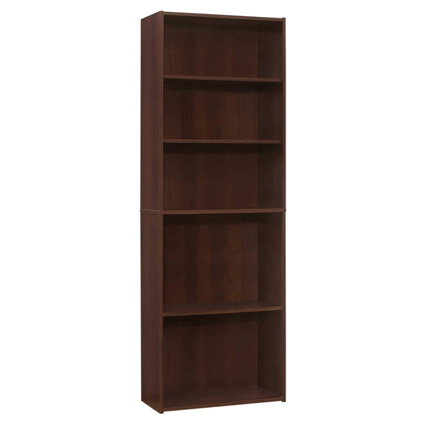 Home Decor Bookshelf Decor - 11'.75" x 24'.75" x 71'.25" Cherry, 5 Shelves - Bookcase HomeRoots