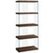 Home Decor Bookshelf Decor - 12" x 24" x 58'.75" Brown, Particle Board, Tempered Glass - Bookcase HomeRoots