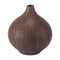 Home Decor Bottle Decoration - 8.7" X 8.7" X 9.3" Small Brown Hand carved Bottle HomeRoots