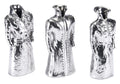 Home Decor Cheap Room Decor - 4.9" x 3.5" x 11" Matte Silver, Ceramic, Figurines - Set of 3 HomeRoots