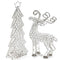 Home Decor Christmas Decorations - 2.5" x 8" x 14" Silver/Crystal - Reindeer HomeRoots