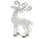 Home Decor Christmas Decorations - 2.5" x 8" x 14" Silver/Crystal - Reindeer HomeRoots