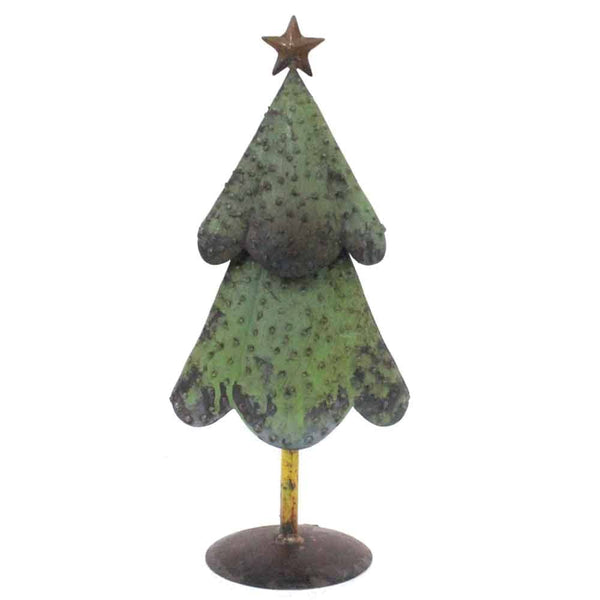 Home Decor Christmas Decorations - 4.5" x 6.5" x 16" Green/Bronze/Yellow, Reclaimed Iron - Christmas Tree HomeRoots