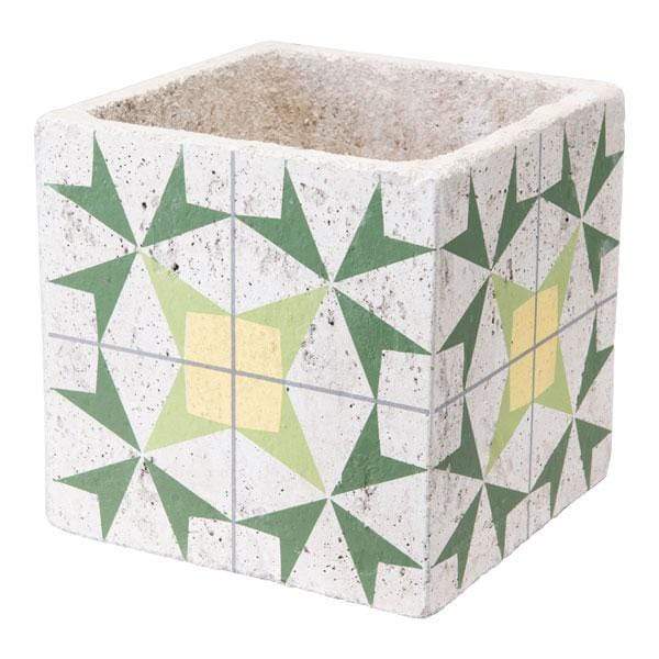 Home Decor Decoration - 7.1" X 7.1" X 7.1" Green And Yellow Arrow Cement HomeRoots