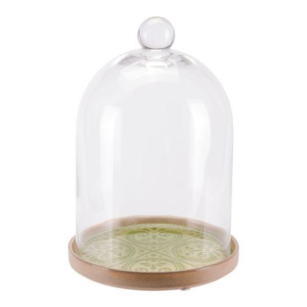 Home Decor Decoration - 8.6" X 8.6" X 12.6" Green Glass Dome HomeRoots
