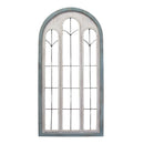 Home Decor Decoration Ideas - 23" X 1.18" X 46.06" White Blue Metal Mdf With Wood Veneer Window Panel HomeRoots