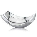 Home Decor Decorative Bowl - 9.75" x 17" x 5.5" Buffed, Silver, Large Scoop Bowl HomeRoots
