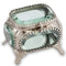 Home Decor Decorative Boxes - 3" x 3.5" x 3" Glass & Antique Nickel, Square, Metal/Glass - Jewelry Box HomeRoots