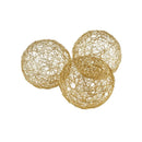 Home Decor Decorative Boxes - 5" X 5" X 5" Gold Iron Wire Spheres - Box Of 3 HomeRoots